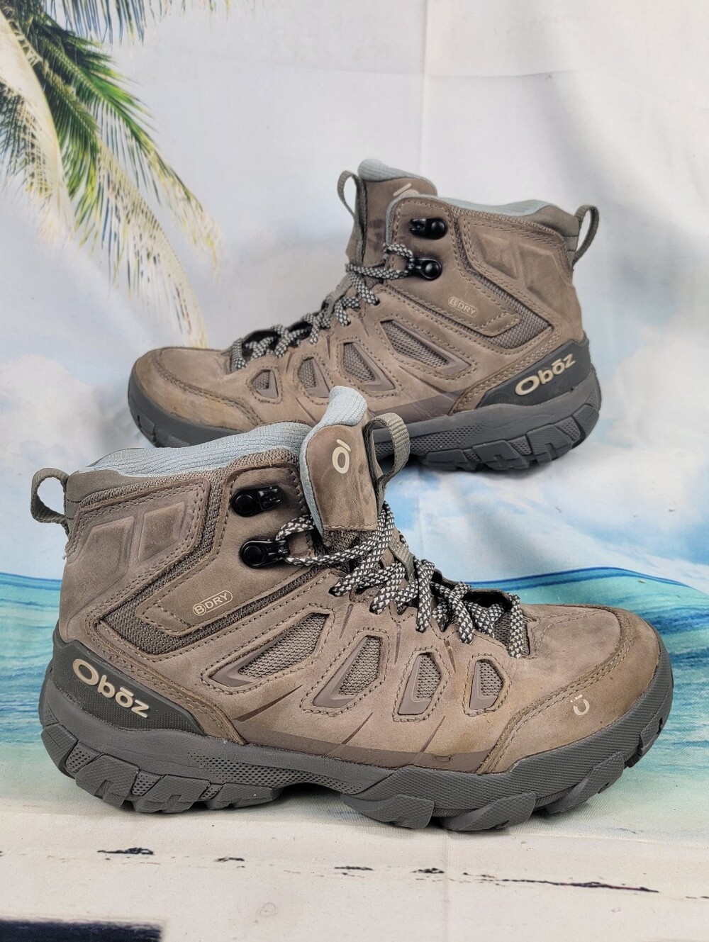 Oboz Sawtooth X Mid B-DRY Hiking Boots Waterproof Leather Cordura Womens 7